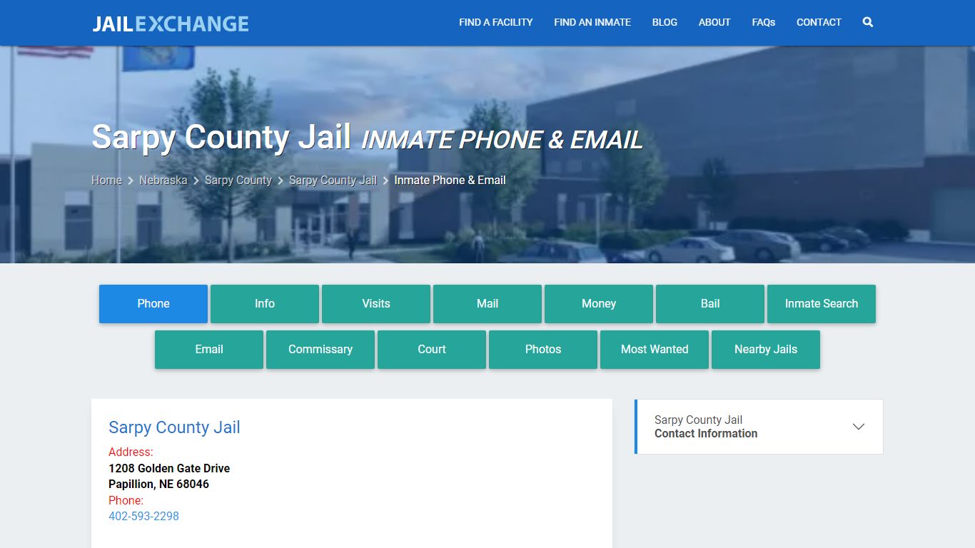 Inmate Phone - Sarpy County Jail, NE - Jail Exchange